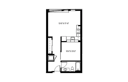 Floor plan Urban 1 Bedroom - U14