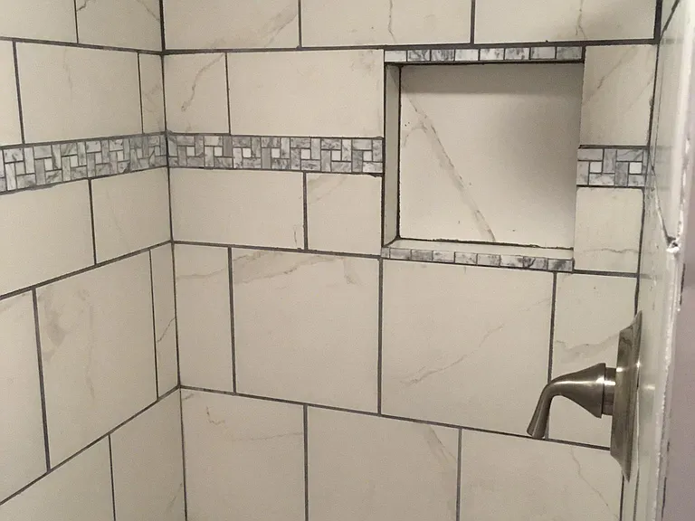 Tile shower in 2nd bath