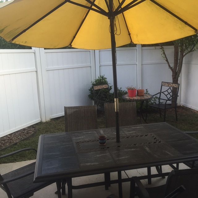 Patio with privacy fence