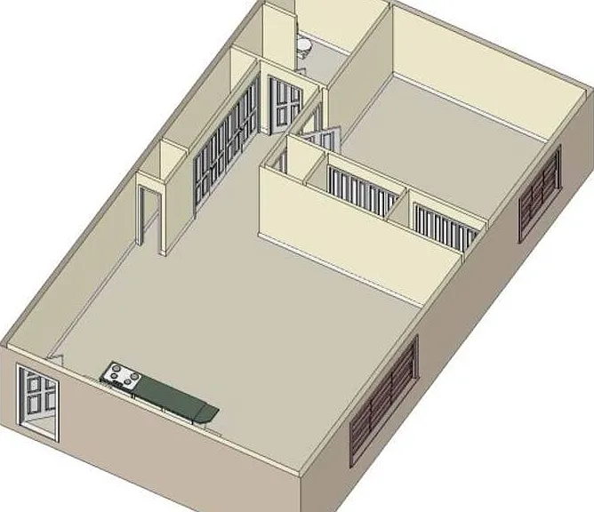 1 bedroom floor plan 3D 1 bedroom floor plan 3D