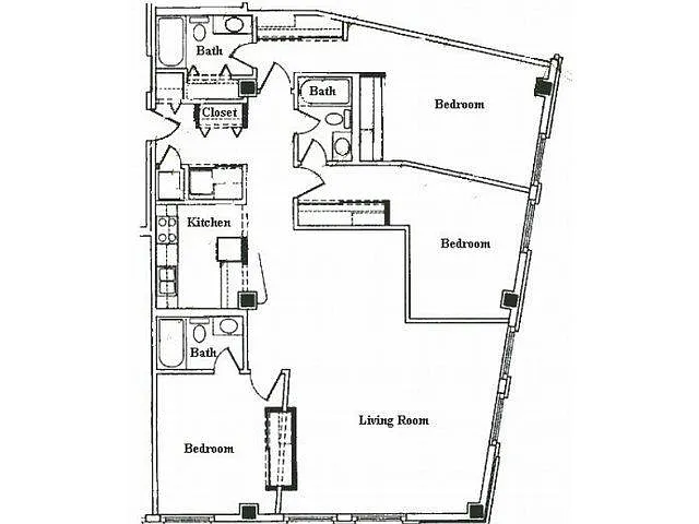 Floor plan 3 Bedroom Apartment