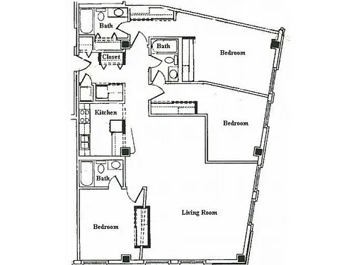 Floor plan 3 Bedroom Apartment