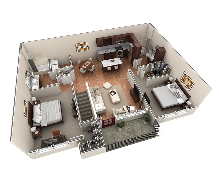 Floor plan 2 BR Grand Overlook