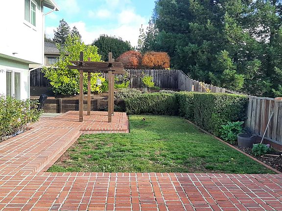 Backyard with fruit bearing trees