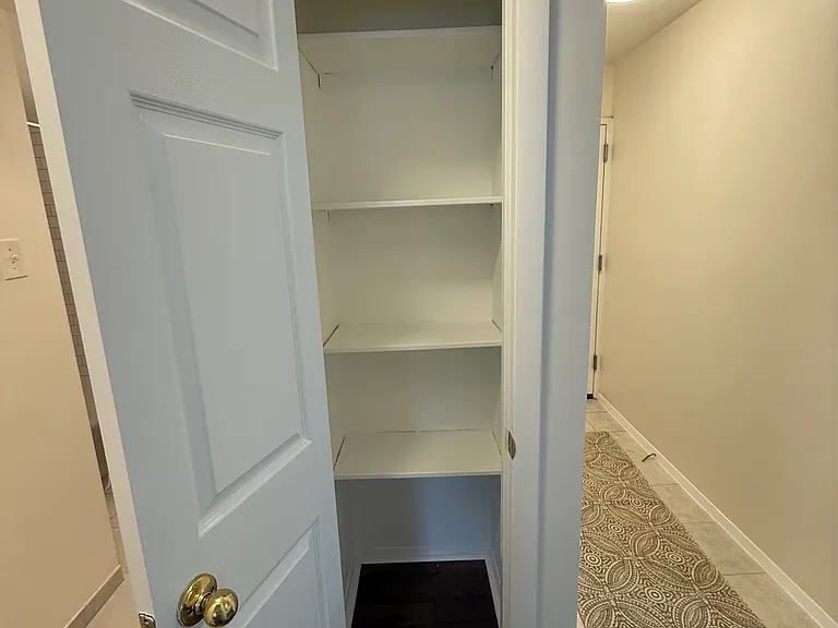 Linen closet in hallway