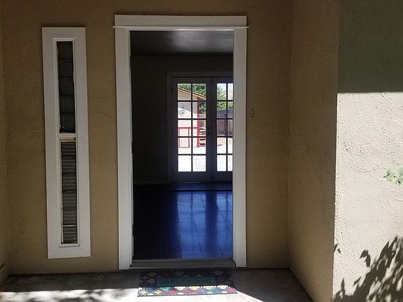 Front door to french doors