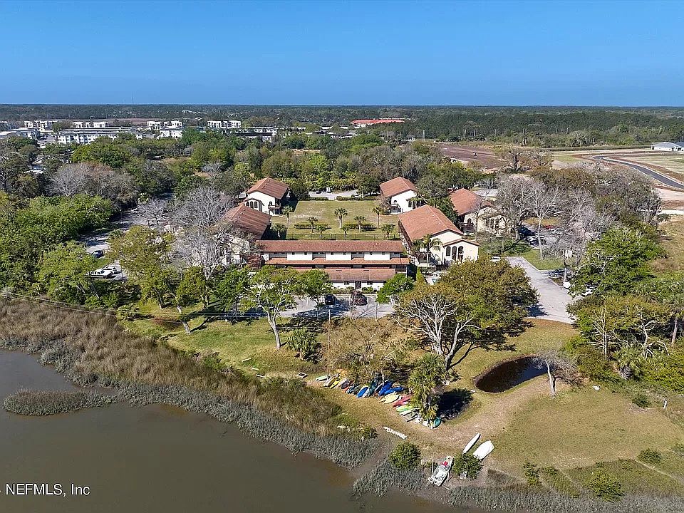 Arial view of the complex. Building E offers marsh views from bedroom window