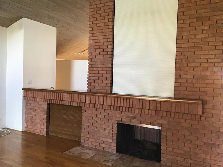 Fireplace from living room side