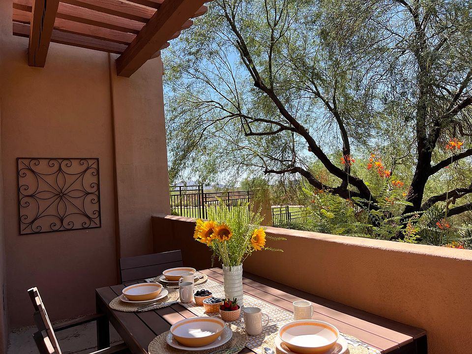 Patio overlooking nature - no other properties behind.