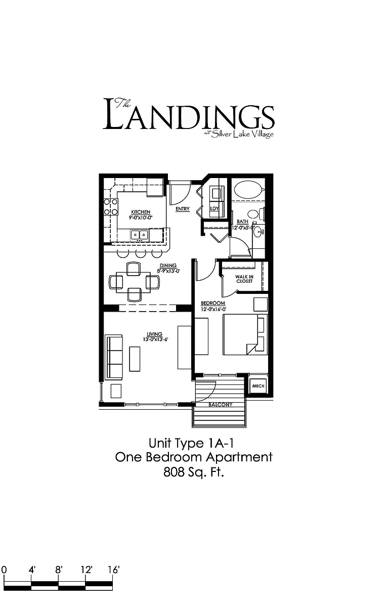 Floor plan One Bedroom A1