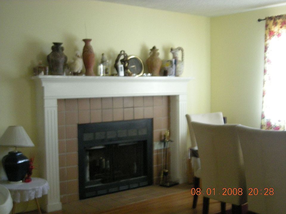 dining room with a nice fire place