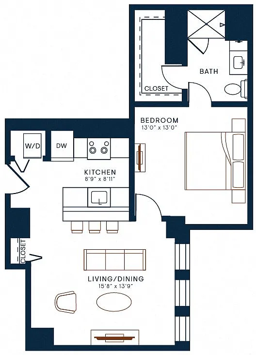 Floor plan 1 Bedroom 15