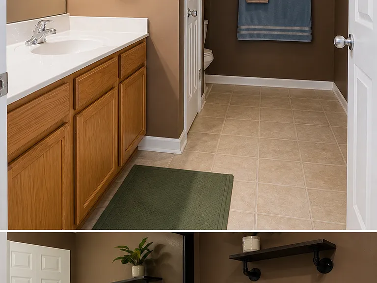 The master bathroom has a separate shower as well