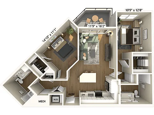 Floor plan B3-1103-1-patio