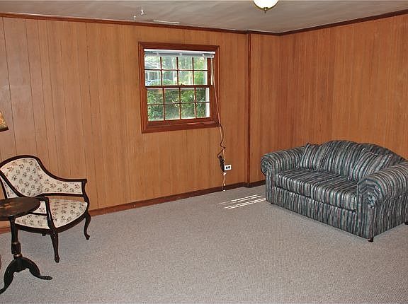 Family room with new carpet