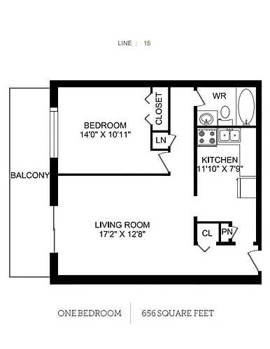 Floor plan 1 Bedroom