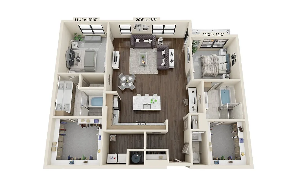 Floor plan 2 bedroom 2.5 bath