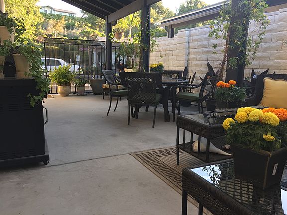 Large patio view of hillside
