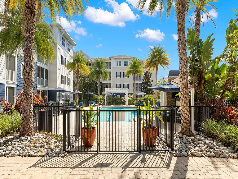 Entry gate to pool area