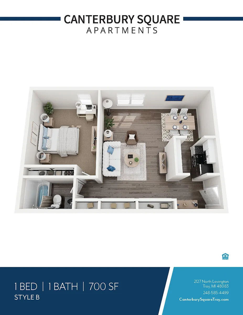 Floor plan 1 BEDROOM 1 BATH