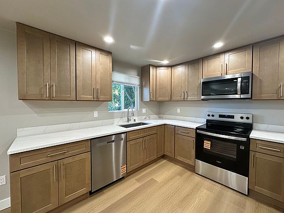kitchen (brand new cabinets, countertops, and stainless steel appliances)