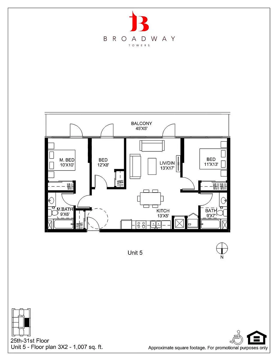 Floor plan Broadway 5 3x2