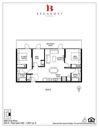 Floor plan Broadway 5 3x2