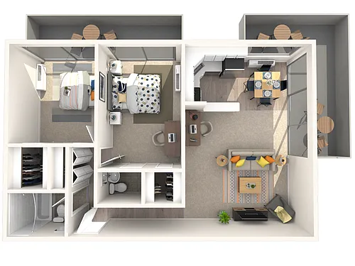Floor plan 2 Bed/1.5 Bath