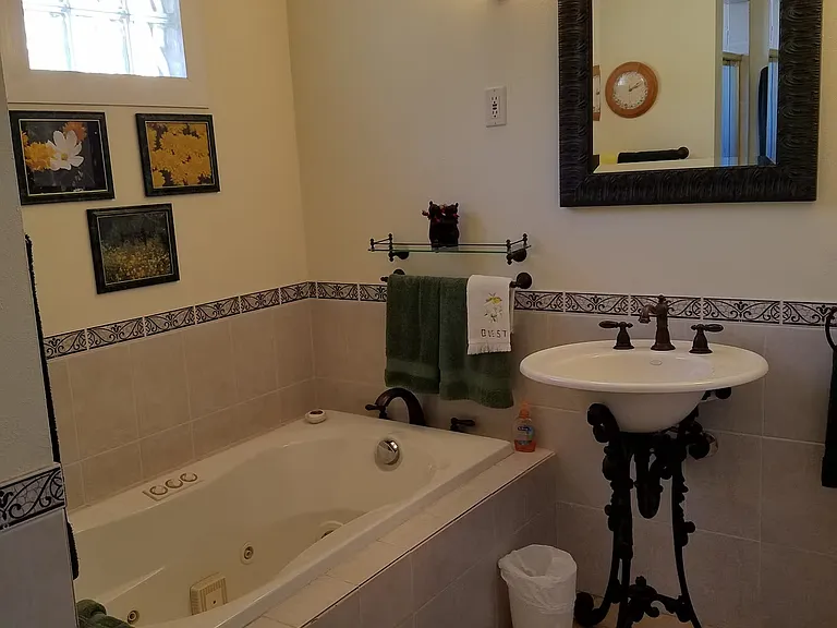 Bathroom with jetted tub and shower