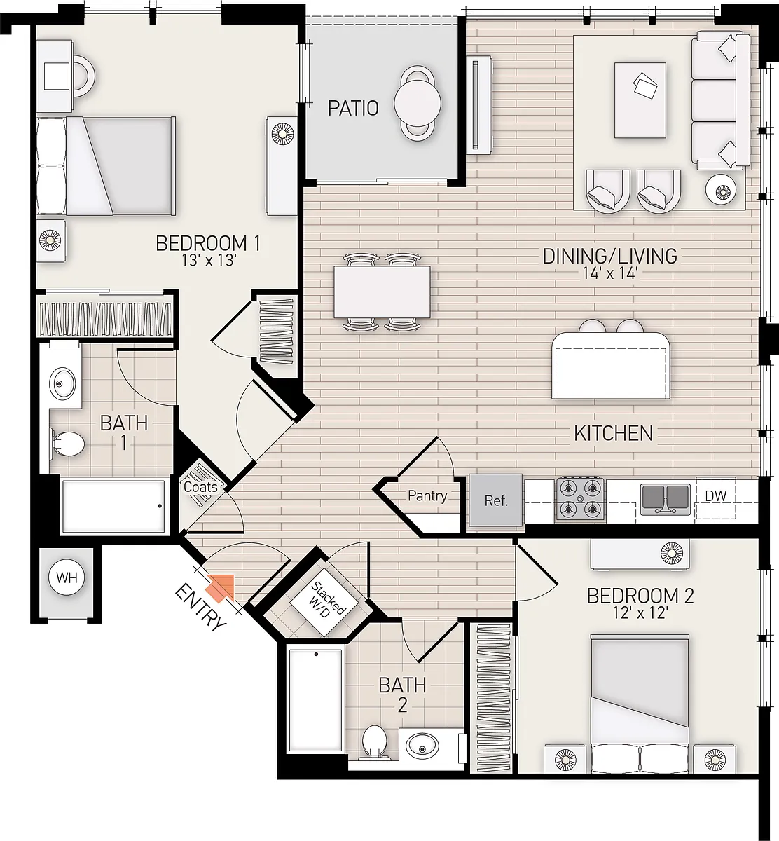 Floor plan River View V - Plan K