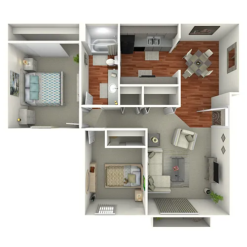 Floor plan 2BD, 1BTH