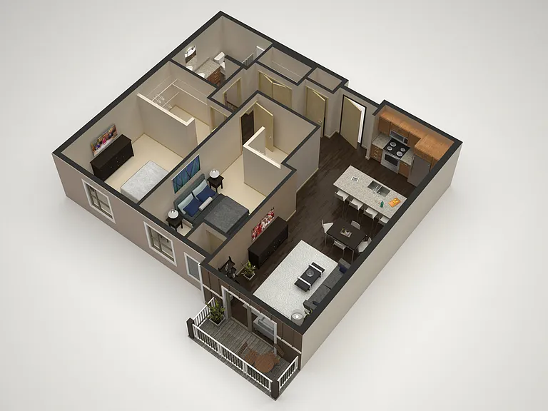 Dark Floor and Light Cabinets