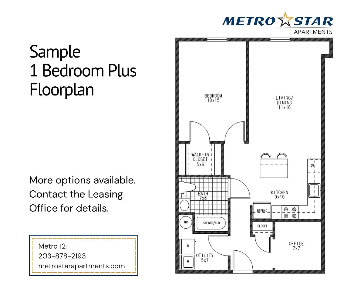 Floor plan 1 Bedroom Plus