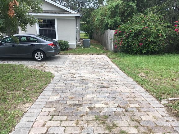 Circular paved driveway for easy access