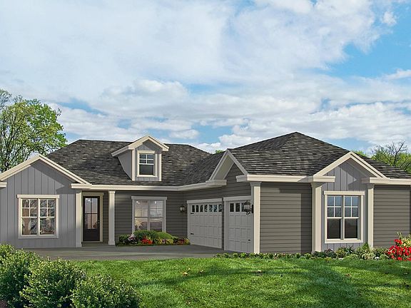 3 car motor court side entry garage. LE LE II elevations are available in select Landmark 24 communi