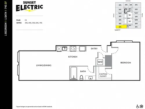 Floor plan 1X1 L