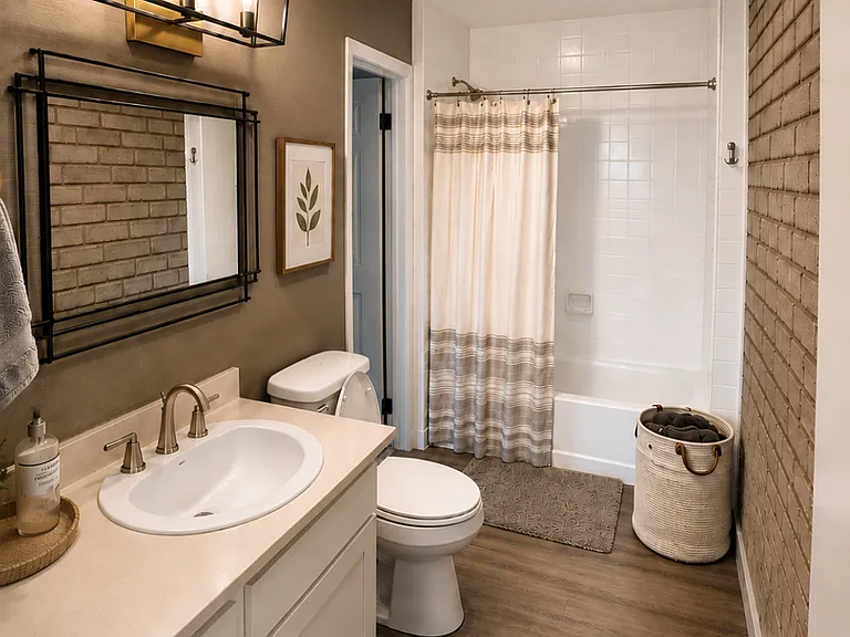 2nd-floor bathroom, newly installed-toilet.
