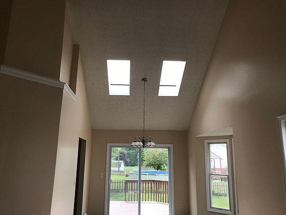 Cathedral ceiling with skylights