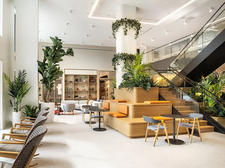 Two-story resident lounge