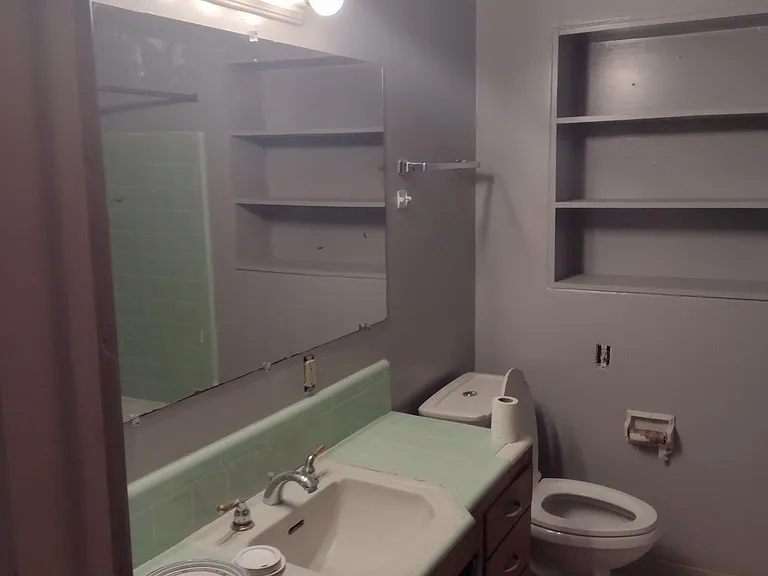 Bathroom sink and toilet