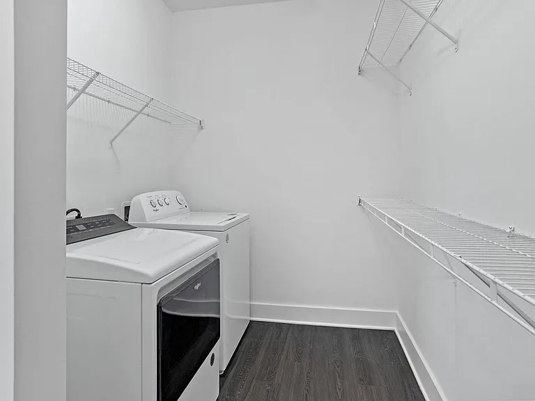 Full-size, energy-efficient washers and dryers in every unit in a dedicated space