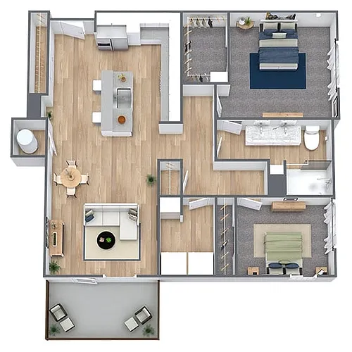 Floor plan B1: 2 Bed 1 Bath