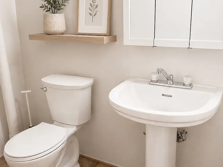 Lower bathroom, always convenient to have multiple :)