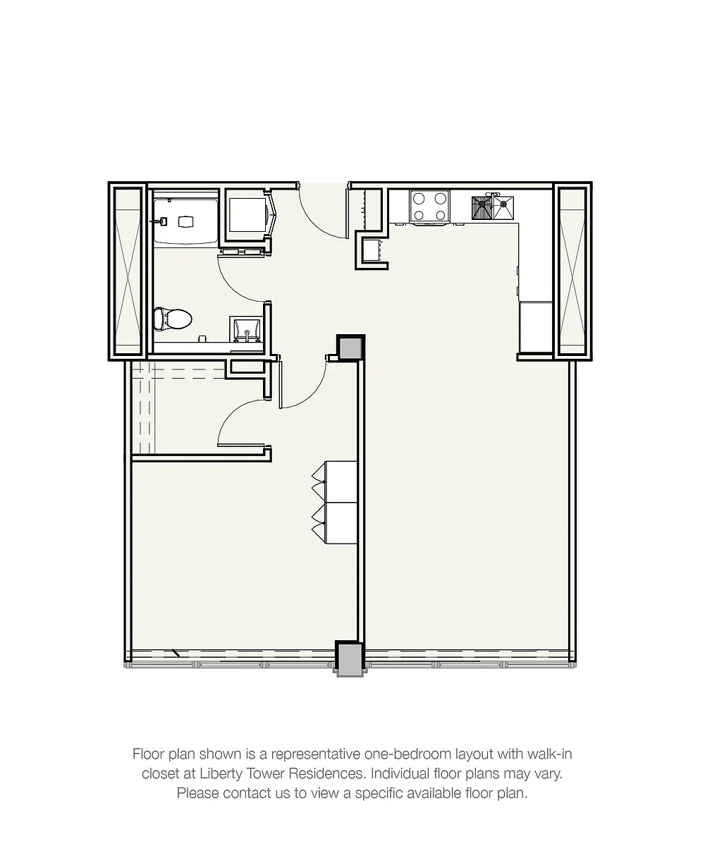 Floor plan One Bedroom Walk-in Closet