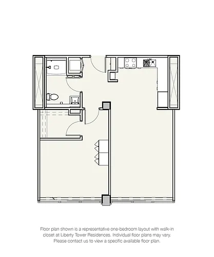 Floor plan One Bedroom Walk-in Closet