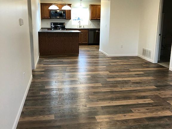 With an open concept, the living room, dining area and kitchen flow nicely for family time or entertaining.