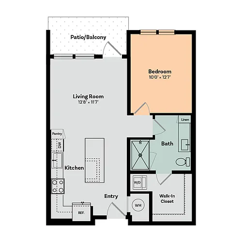 Floor plan 1 Bed / 1 Bath