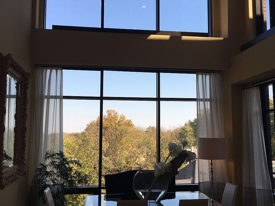 Two story living room window