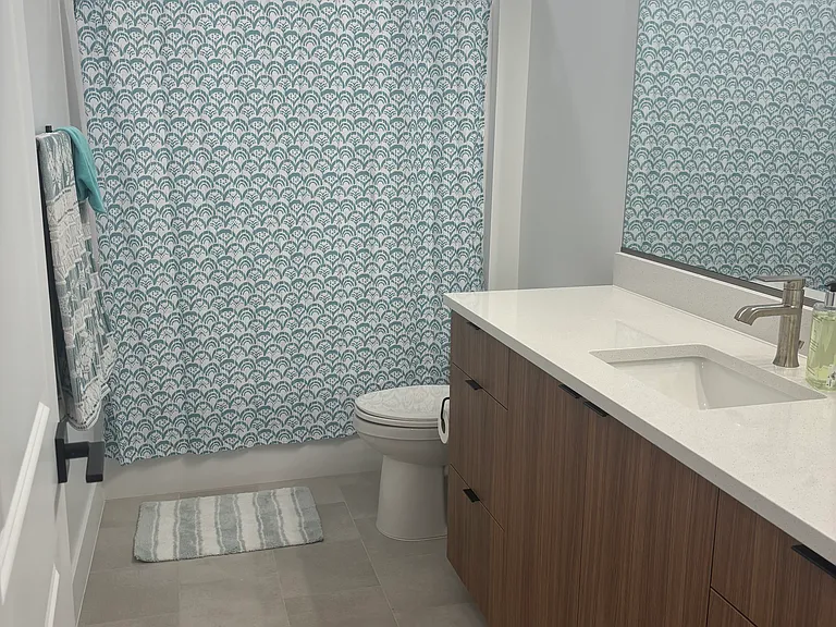 Bathroom with tub shower