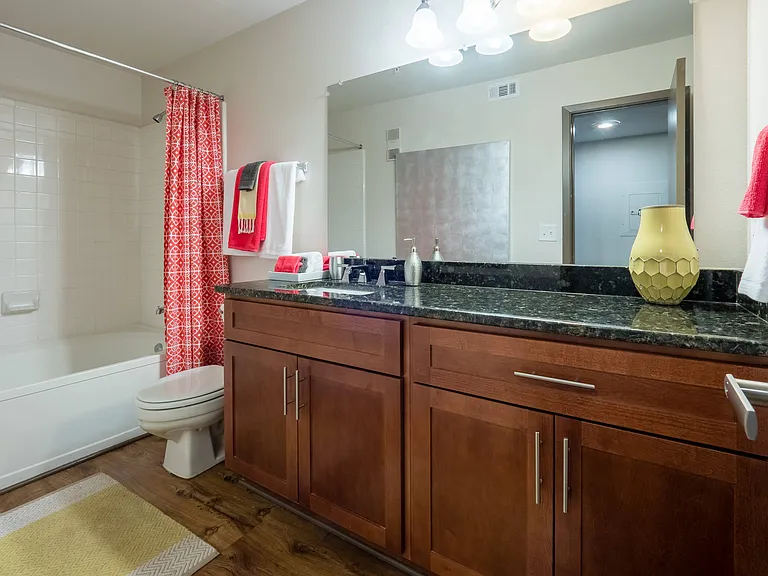 Bathroom with Large Vanity and Tub